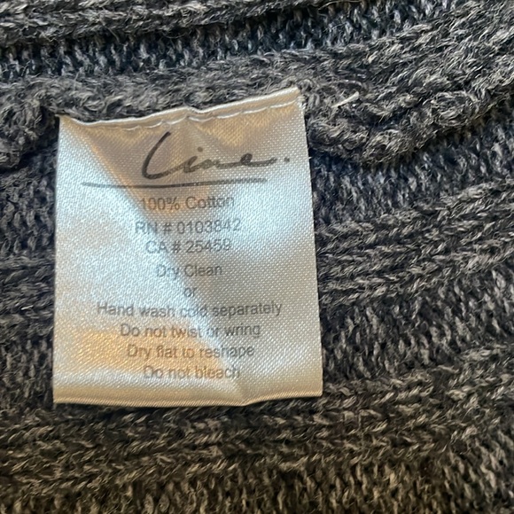 Line sz M medium chunky ribbed long open cardi sweater gray heather - Picture 6 of 10